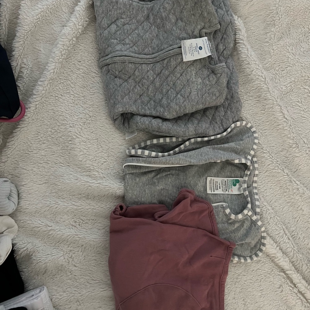 Gray and Pink baby swaddles